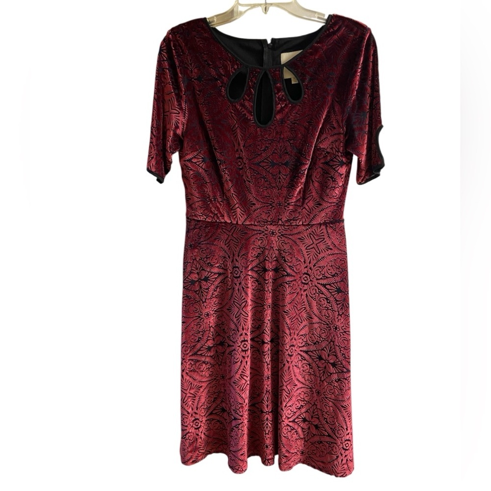ModCloth Red Rockabilly Swing Dress A Line Knee Length Medium - Picture 2 of 10